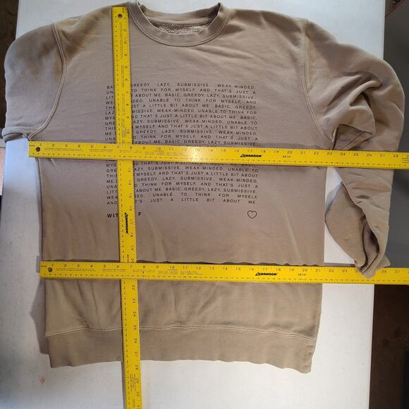 Sofia Franklyn with an F Graphic Sweatshirt Tan Beige Women's SIze XL 2916 - Picture 5 of 7